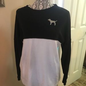 Black + White Victoria Secret PINK crewneck